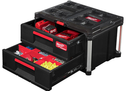 MILWAUKEE PACKOUT CASSETTIERA PORTAUTENSILI A 2 CASSETTI