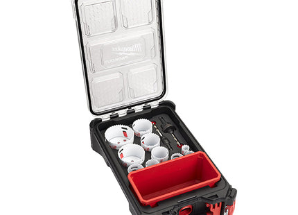 MILWAUKEE PACKOUT KIT SEGHE A TAZZA BI-METALLICHE PZ12 CON ACCESSORI