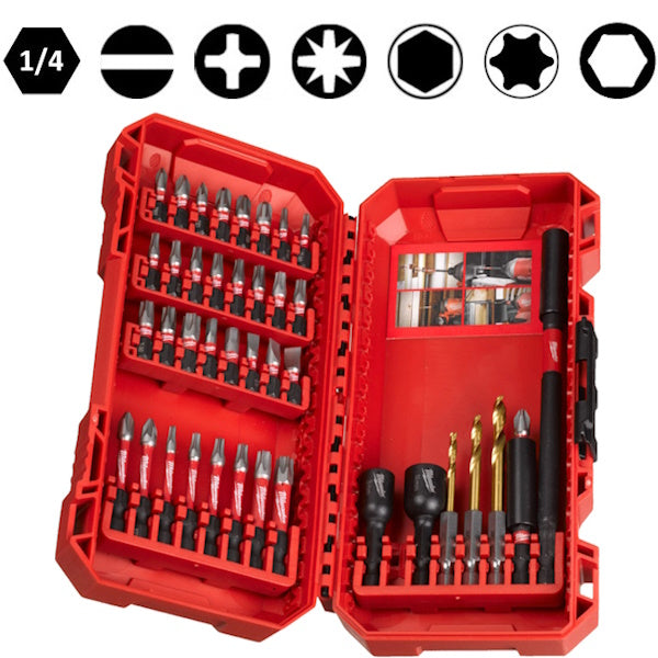 MILWAUKEE SET FORATURA/AVVITATURA SHOCKWAVE IN CASSETTA DI PLASTICA PZ40