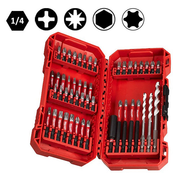 MILWAUKEE SET FORATURA/AVVITATURA SHOCKWAVE IN CASSETTA DI PLASTICA PZ48