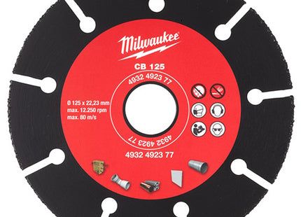 MILWAUKEE DISCO DA TAGLIO CON RIPORTO IN CARBURO D.MM125X1,0X22,23 CB