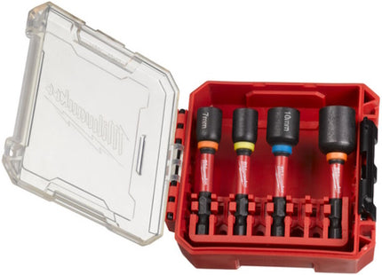 MILWAUKEE SET 4 BUSSOLE ESAGONALI MAGNETICHE CON ATTACCO DA 1/4"