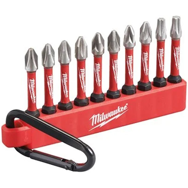 MILWAUKEE SET 10 INSERTI BITS CON MOSCHETTONE