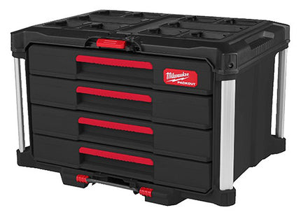 MILWAUKEE PACKOUT CASSETTIERA PORTAUTENSILI A 4 CASSETTI