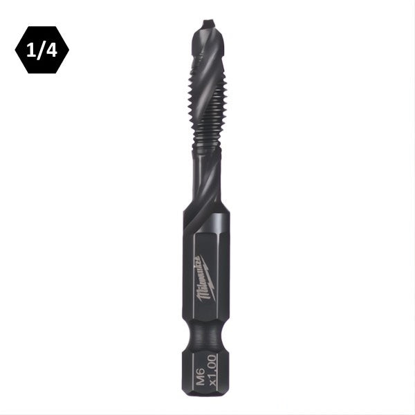 MILWAUKEE MASCHIO CON PUNTA E SVASATORE IN HSS BITS DA 1/4" M 6X1