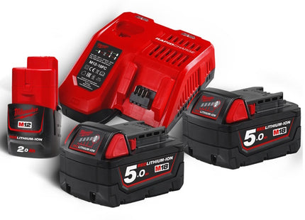 MILWAUKEE KIT ENERGY PACK 3 BATTERIE+CARICABATTERIE M18 NRG-502 (V1/23)