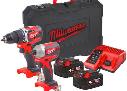 MILWAUKEE KIT M18 CBLPP2B-402 TRAPANO+AVVITATORE IMPULSI 1/4"*