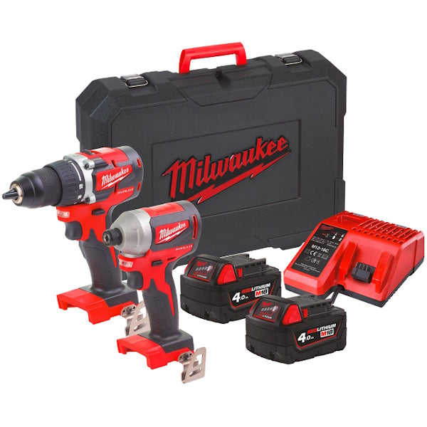 MILWAUKEE KIT M18 CBLPP2B-402 TRAPANO+AVVITATORE IMPULSI 1/4"*
