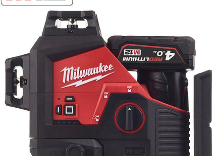 MILWAUKEE LASER VERDE A 3 LINEE 360° M12 3PLKIT-401P(V1/23)
