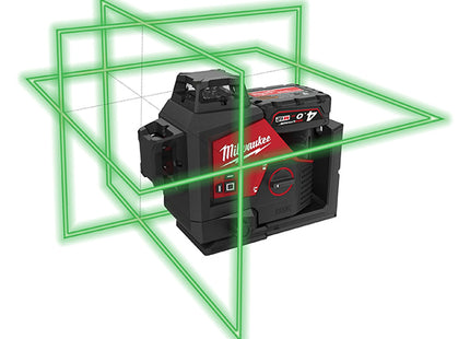 MILWAUKEE LASER VERDE A 3 LINEE 360° M12 3PLKIT-401P(V1/23)