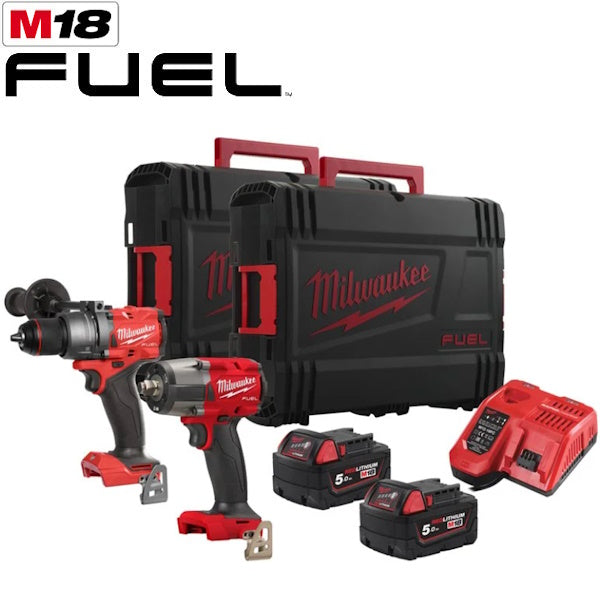 MILWAUKEE KIT M18 FPP2F3-502X TRAPANO+AVVITATORE IMPULSI DA 1/2"