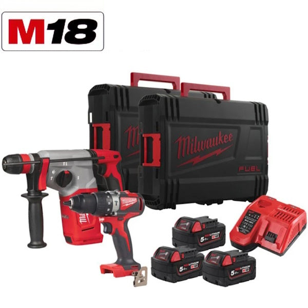 MILWAUKEE KIT M18 BLPP2C2-503X TRAPANO+TASSELLATORE SDS-PLUS(V1/23)