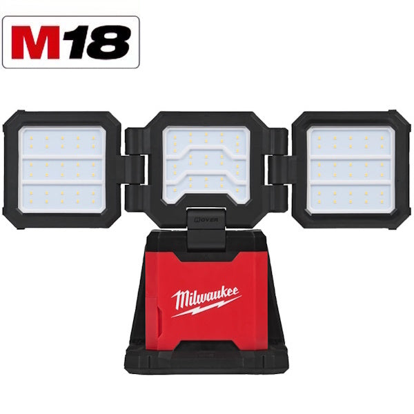 MILWAUKEE FARO LED CON 3 TESTE MULTIDIREZIONALI MOD. M18 MDTL-0