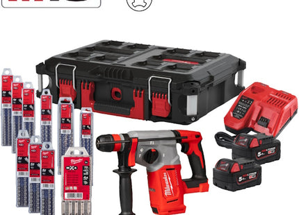 MILWAUKEE TASSELLATORE SDS-PLUS A BATTERIA M18 BLHX100P-502P