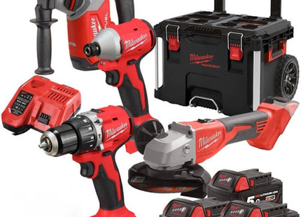 MILWAUKEE KIT M18 BLPP4-503 4 ELETTROUTENSILI + PACKOUT TROLLEY(V1/24)
