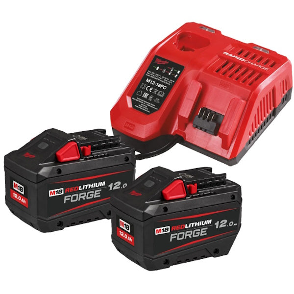 MILWAUKEE KIT ENERGY PACK 2 BATTERIE+CARICABATTERIE M18 FORGENRG-122