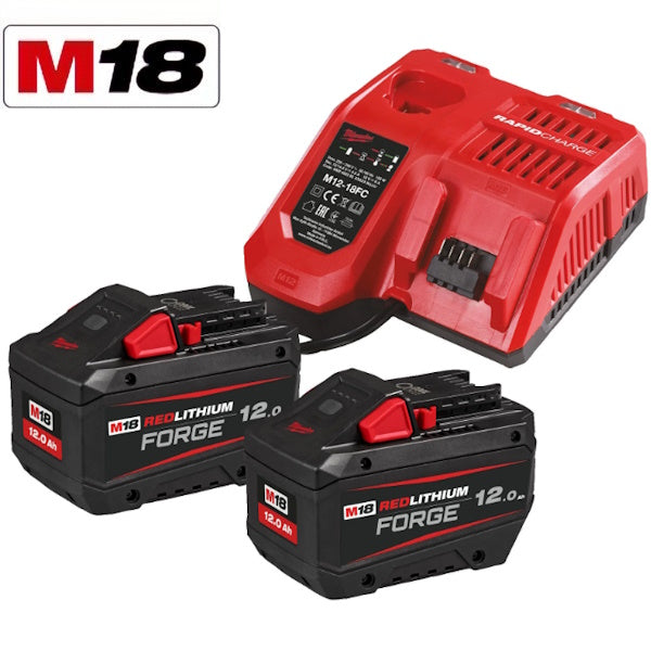 MILWAUKEE KIT ENERGY PACK 2 BATTERIE+CARICABATTERIE M18 FORGENRG-122