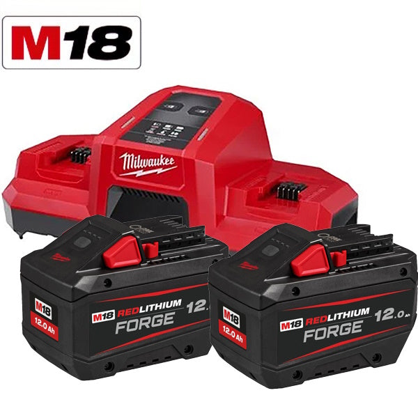 MILWAUKEE KIT ENERGY PACK 2 BATTERIE+CARICABATTERIE M18 FORGENRG-122DBSC