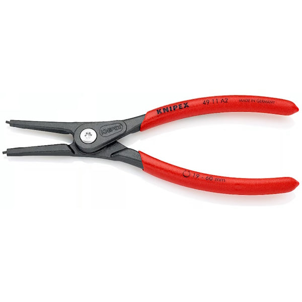 KNIPEX PINZA PER SEEGER ESTERNI BECCHI DIRITTI 4911A D.MM19- 60 MM180