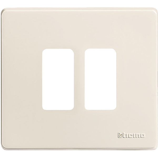 BTICINO MAGIC PLACCA 2 POSTI SCATOLA TONDA COLORE AVORIO
