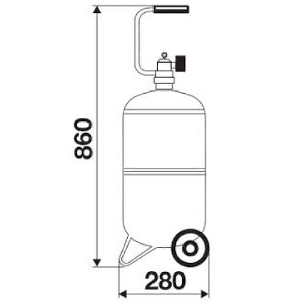 RAASM GONFIAGOMME CON SERBATOIO DA LT24 E PISTOLA GONFIAGGIO 0-10 BAR