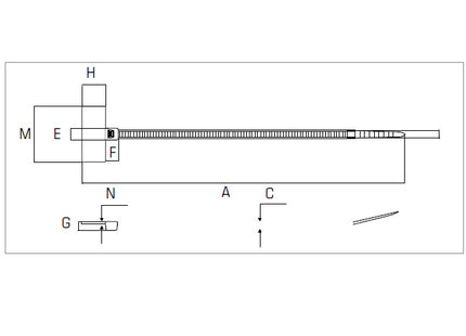 ELEMATIC FASCETTE DI IDENTIFICAZIONE TRASVERSALI ESTERNE MM2,5X210 PZ100