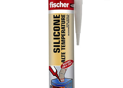 FISCHER SILICONE ACETICO ALTE TEMPERATURE SAT-NE NERO RAL 9005 ML310