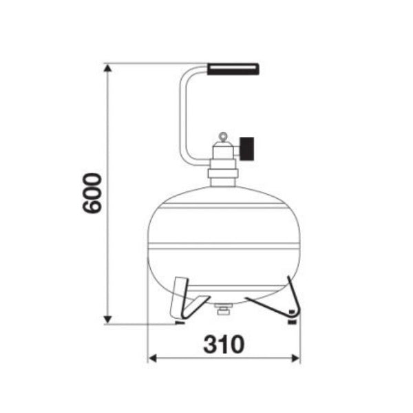 RAASM GONFIAGOMME CON SERBATOIO DA LT13 E PISTOLA GONFIAGGIO 0-10 BAR