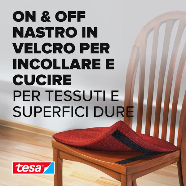 TESA NASTRO ADESIVO E DA CUCIRE ATTACCA-STACCA ON&OFF MM20X1MT NERO