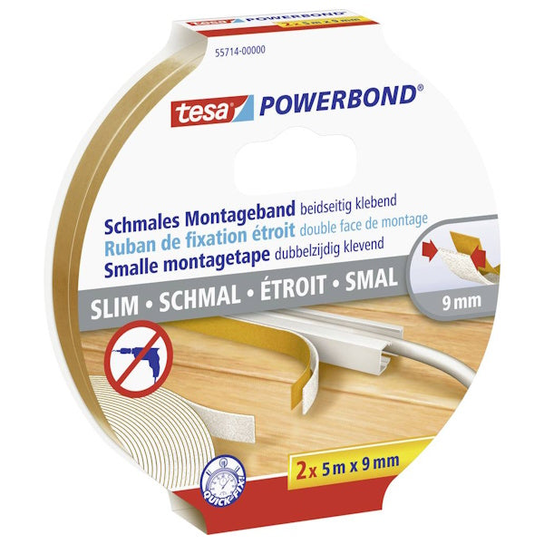 TESA NASTRO BIADESIVO POWERBOND SLIM 2 PEZZI DA MM 9X 5MT