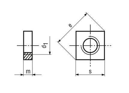 DADO QUADRO BASSO ZINCATO BIANCO UNI 5596 DIN 562 M 4