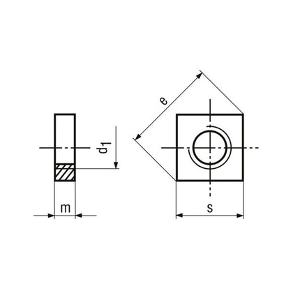 DADO QUADRO BASSO ZINCATO BIANCO UNI 5596 DIN 562 M 4