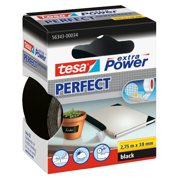 TESA NASTRO ADESIVO TELATO EXTRA POWER PERFECT MM38X2,75MT NERO