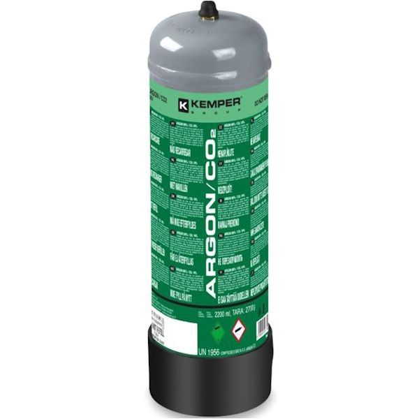 KEMPER BOMBOLA DI GAS ARGON/CO2 A MEDIA PRESSIONE LT2,2