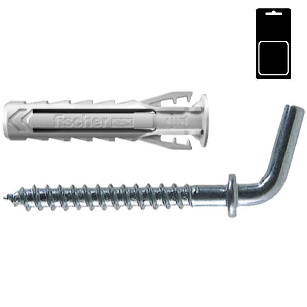 FISCHER TASSELLO SX PLUS 6 C/8 K IN NYLON CON GANCIO CORTO BLISTER PZ10