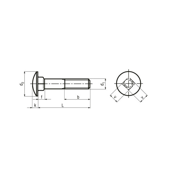 BULLONE A TESTA TONDA QUADRO SOTTOTESTA UNI 5732 INOX A2