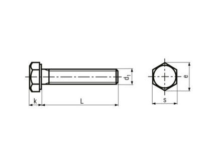 VITE TE INTERAMENTE FILETTATA CL. 8.8 ZINCATA BIANCA M24X 55 UNI 5739