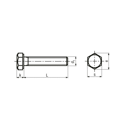 VITE TE INTERAMENTE FILETTATA CL. 8.8 GREZZA M 4X 30 UNI 5739