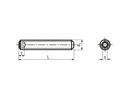 GRANI PUNTA PIANA ESAGONO INCASSATO IN ACCIAIO INOX A2 M 6X35 UNI 5923