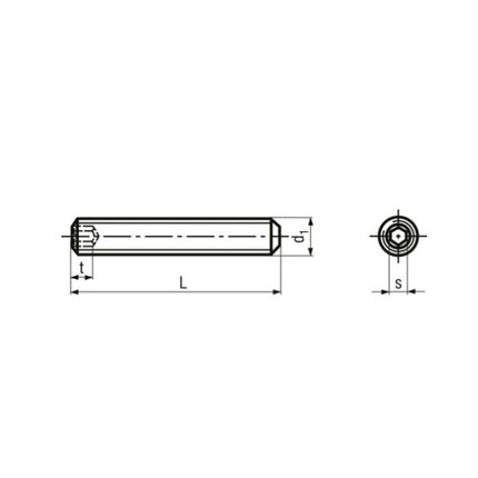 GRANI PUNTA PIANA ESAGONO INCASSATO IN ACCIAIO INOX A2 M 8X12 UNI 5923