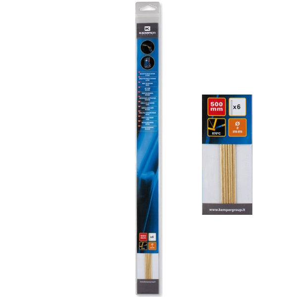 KEMPER BARRETTE IN OTTONE PER SALDATURA A CANNELLO D.MM2X500 CONF.PZ 6