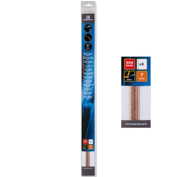 KEMPER BARRETTE IN RAME/FOSFORO/ARGENTO PER SALDATURA D.MM2X500 PZ 6