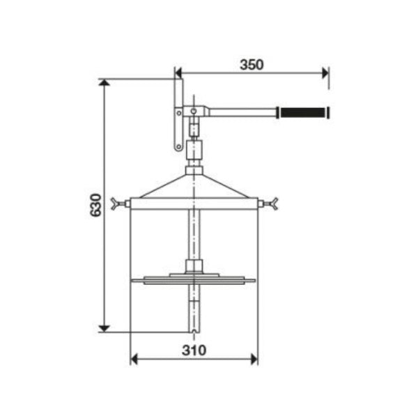 RAASM INGRASSATORE MANUALE ALTA PRESSIONE PER FUSTI D.MM260-300, KG16-30