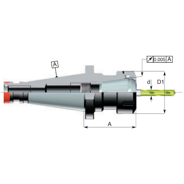 DELTA MANDRINO PORTAPINZE A CONO ISO DIN2080 SK30 ER32 CHIUSURA D.MM1-20