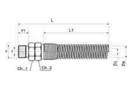 ANI ART. 61/MF RACCORDO ATTACCO MASCHIO CON MOLLA 1/4"M D.MM 6  X 8