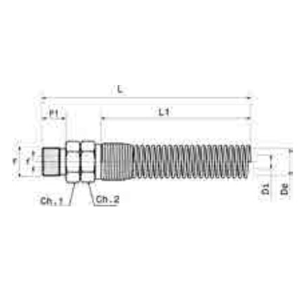 ANI ART. 61/MF RACCORDO ATTACCO MASCHIO CON MOLLA 3/8"M D.MM 6,5X10