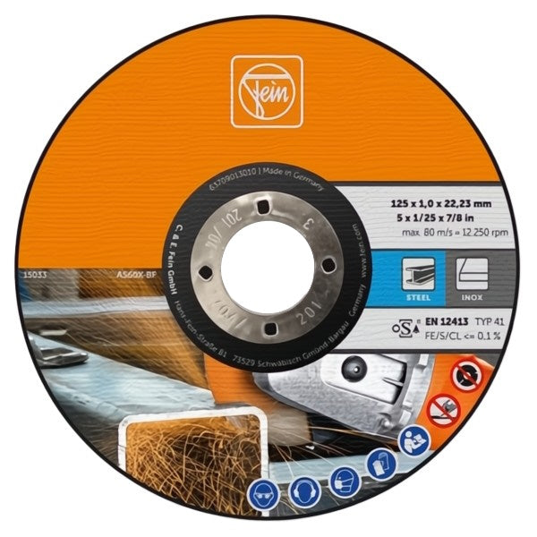 FEIN DISCO DA TAGLIO PIANO D.MM125X1,0X22,23 ACCIAIO/ACCIAIO INOX