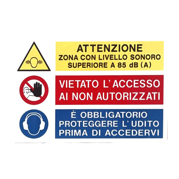 SEGNALE ATTENZIONE ZONA CON LIVELLO SONORO...IN ALLUMINIO MM300X200*