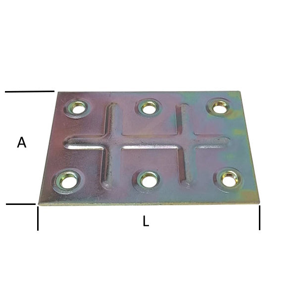 MINUTEX PIASTRA GIUNZIONE 6 FORI MM 50X70X1 ACCIAIO ZINCATO CONF.PZ4