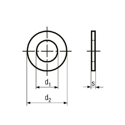 RONDELLE PIANE UNI 6592 DIN 125-A GREZZE PER VITI M22